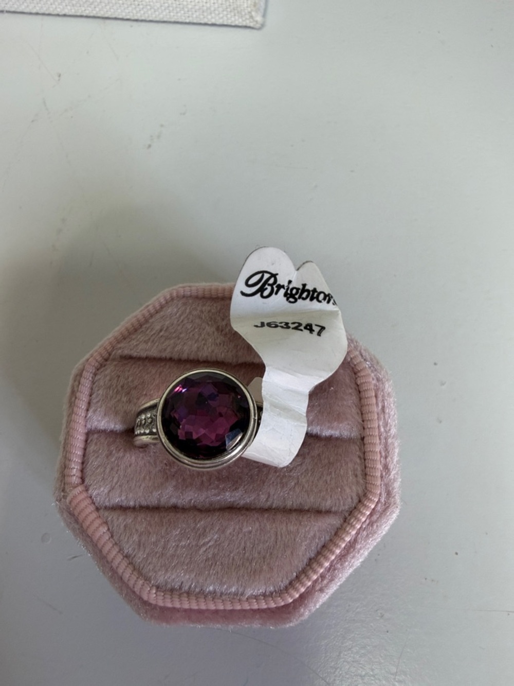 Brighton Purple Faceted Gemstone Ring in Sterling-Style Settings ss 9